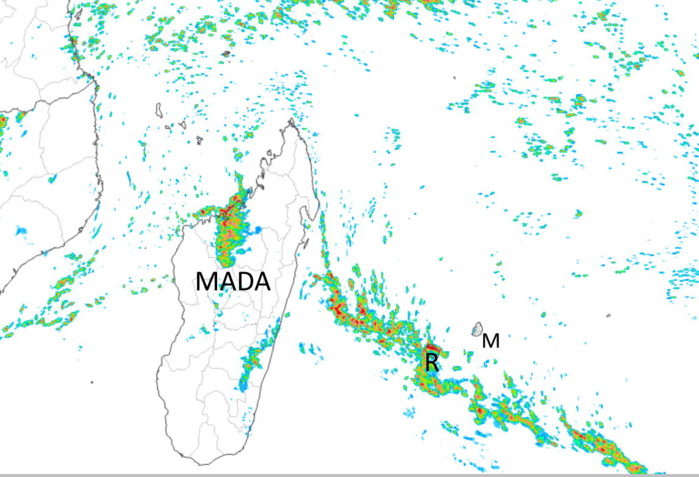 Simulation du modèle Arome pour le début de matinée de dimanche. MCIEL. METEO FRANCE.