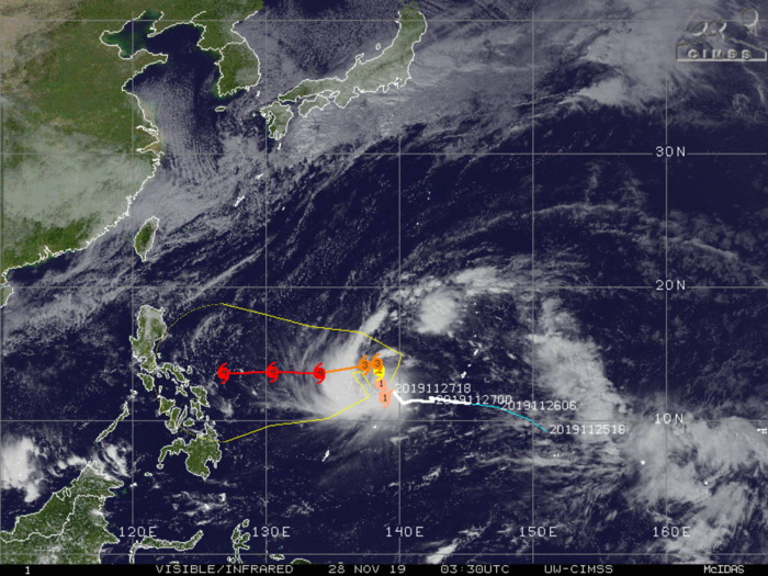 Typhoon Kammuri could intensify to category 4 within 3 days while approaching the Philippines