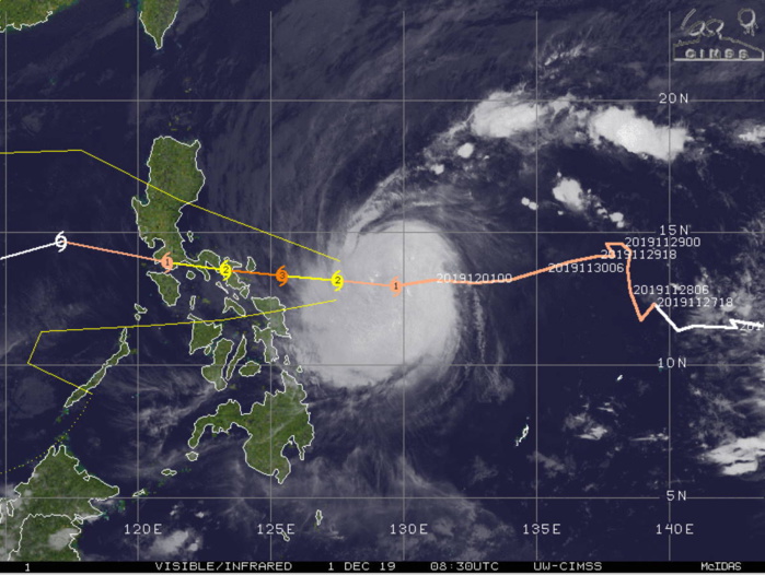 Kammuri(29W) is developing an eye while intensifying. Could be near Virac in apprx 36h Kammuri(29W) is developing an eye while intensifying. Could be near Virac in apprx 36h