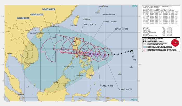 Kammuri(29W) is developing an eye while intensifying. Could be near Virac in apprx 36h