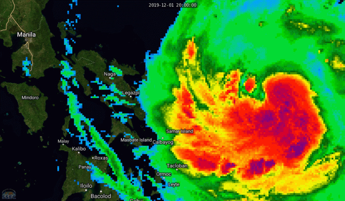 Dangerous Typhoon Kammuri should track very close to Legazpi/Virac in apprx 12/18hours