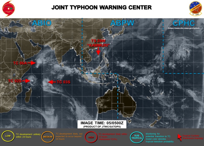 TS KAMMURI(29W), TC PAWAN(06A), TC AMBALI(03S), TC 02S: updates