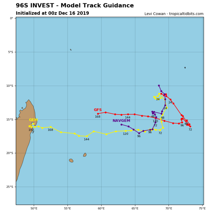 Invest 96S: models show little development next 96h