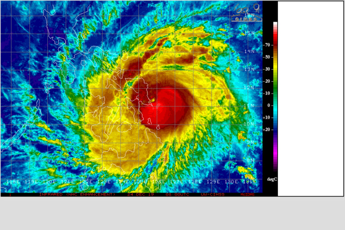 Cat 2 Typhoon Phanfone tracking across the Visayan Sea Cat 2 Typhoon Phanfone tracking across the Visayan Sea