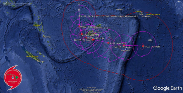 Philippines: Phanfone moving away and weakening. Fiji: 04P approaching and strengthening