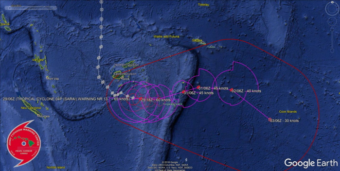 04P( Sarai) still cat 1 US but forecast to weaken while tracking between Fiji and Tonga 04P( Sarai) still cat 1 US but forecast to weaken while tracking between Fiji and Tonga