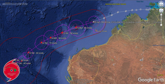 07S(CLAUDIA) has reached Typhoon intensity, still intensifying over open waters 07S(CLAUDIA) has reached Typhoon intensity, still intensifying over open waters