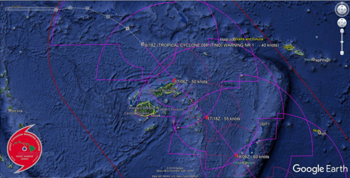 93P now TC 08P(TINO), gradually intensifying and rapidly approaching Fiji