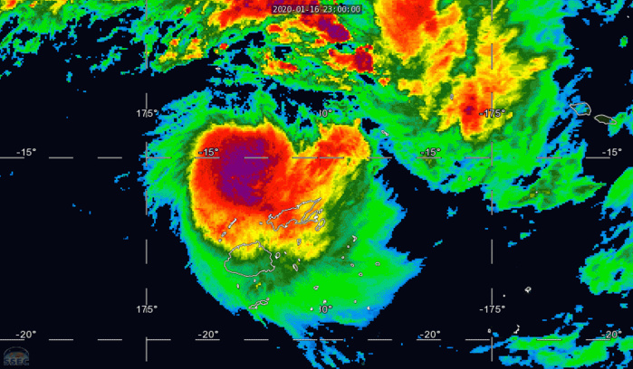 TC 08P(TINO), intensifying, tracking less than 100km east of Labasa/Fiji within 6/12hours TC 08P(TINO), intensifying, tracking less than 100km east of Labasa/Fiji within 6/12hours