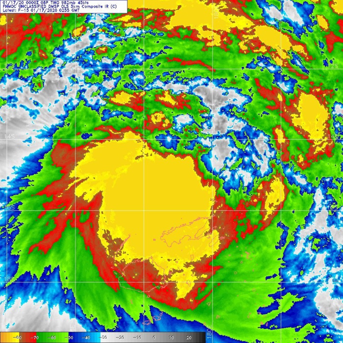 TC 08P(TINO), intensifying, tracking less than 100km east of Labasa/Fiji within 6/12hours