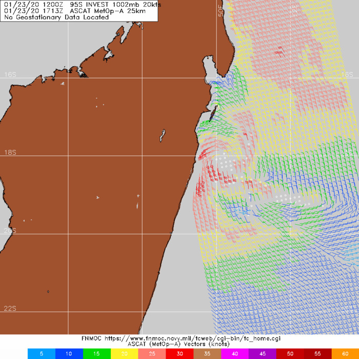South Indian: Invest 95S east of Madagascar, updated position and intensity at 18UTC South Indian: Invest 95S east of Madagascar, updated position and intensity at 18UTC