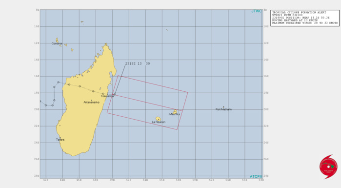 South Indian: 95S east of Madagascar: Tropical Cyclone Formation Alert, update at 00UTC