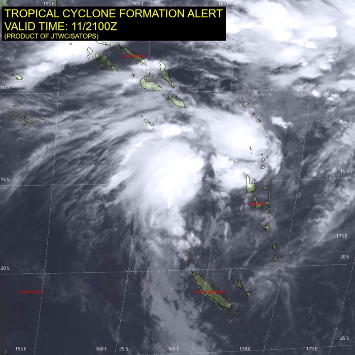 South Pacific: Invest 96P: Tropical Cyclone Formation Alert