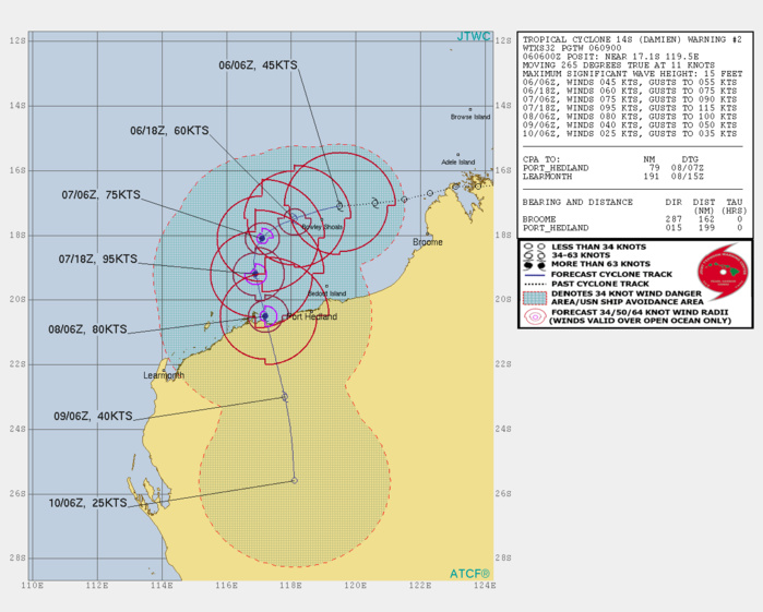 South Indian: TC 14S(DAMIEN) and TC 13S(FRANCISCO) update at 06/09UTC
