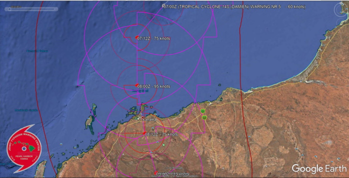 TC 14S(DAMIEN) intensifying, 13S(FRANCISCO) & 91P: updates at 07/03UTC