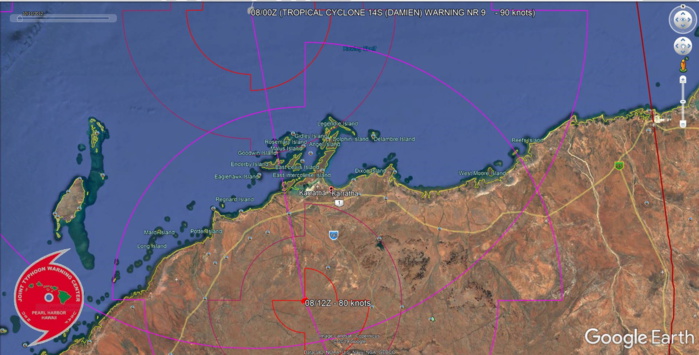 TC 14S(DAMIEN) CAT 2 US, making landfall near Karratha within the next hours TC 14S(DAMIEN) CAT 2 US, making landfall near Karratha within the next hours