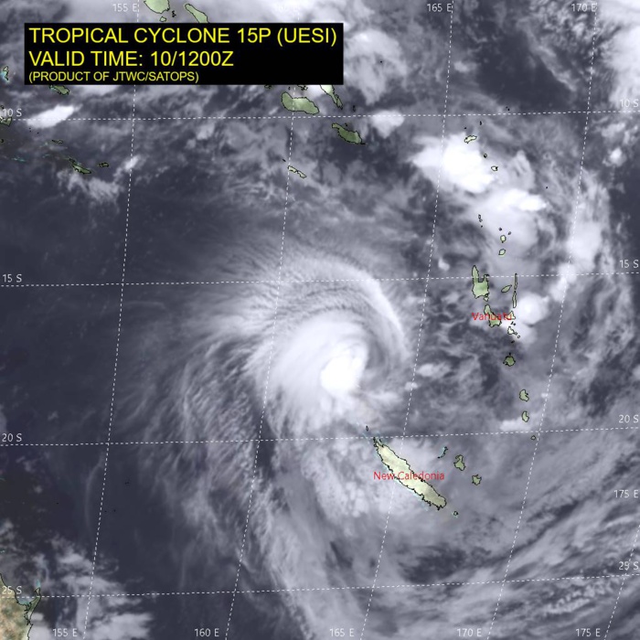 South Pacific: TC 15P(UESI) now a CAT 1 US, update at 10/15UTC