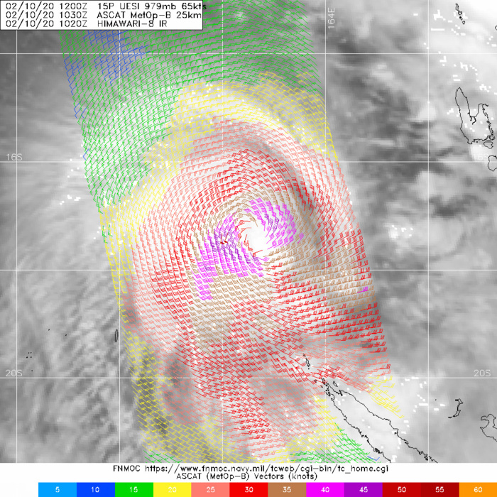 South Pacific: TC 15P(UESI) now a CAT 1 US, update at 10/15UTC