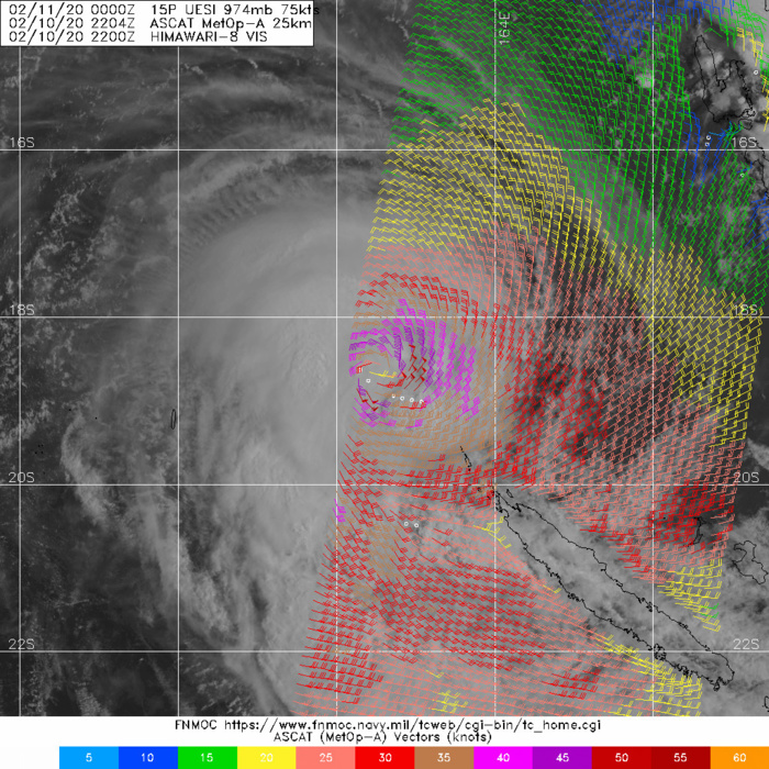 South Pacific: TC 15P(UESI) 75knots cyclone, update at 11/03UTC