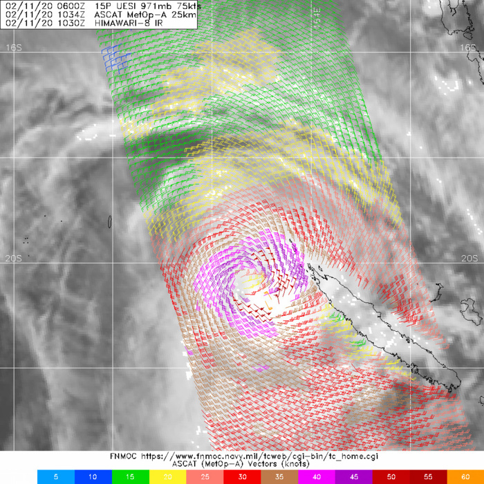 South Pacific: TC 15P(UESI) 70knots cyclone, update at 11/15UTC