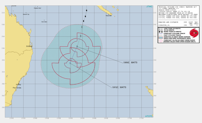 South Pacific: TC 15P(UESI) ,Final Warning, peak intensity was 80knots ( CAT 1US)