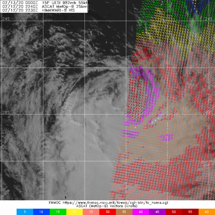 South Pacific: TC 15P(UESI) ,Final Warning, peak intensity was 80knots ( CAT 1US)