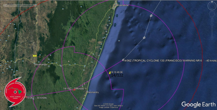 12Z Update: 13S(FRANCISCO) close to landfall near Vatomandry, 94S: Tropcial Cyclone Formation Alert
