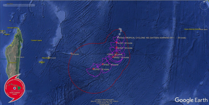 TC 16S(94S) has formed in the middle of the South Indian Ocean. Update at 15/03UTC