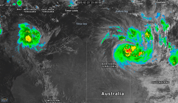 TC 19P(ESTHER): moving inland over northern Australia. TC 20S(FERDINAND): intensifying