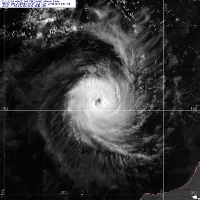 TC 20S(FERDINAND): CAT 2 US and intensifying. 19P(ESTHER): over-land, 25/09UTC update