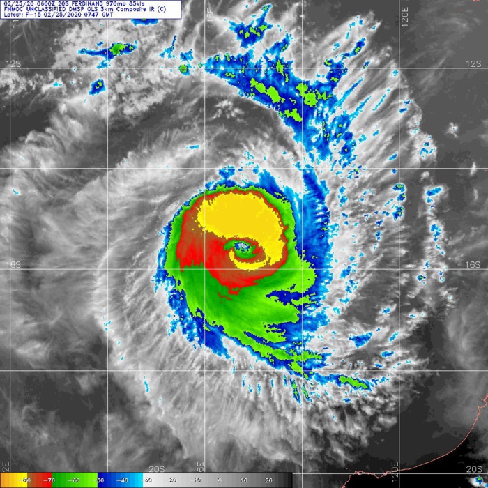TC 20S(FERDINAND): CAT 2 US and intensifying. 19P(ESTHER): over-land, 25/09UTC update