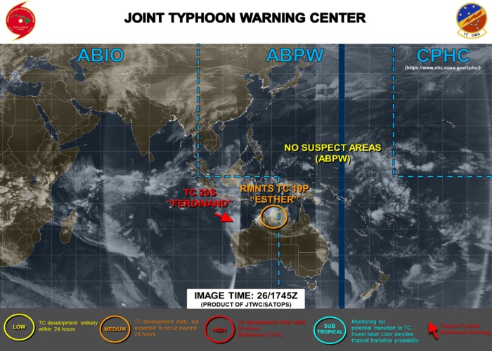 TC 20S(FERDINAND): CAT 2 US but expected to weaken rapidly from now on. 19P: 26/21UTC update
