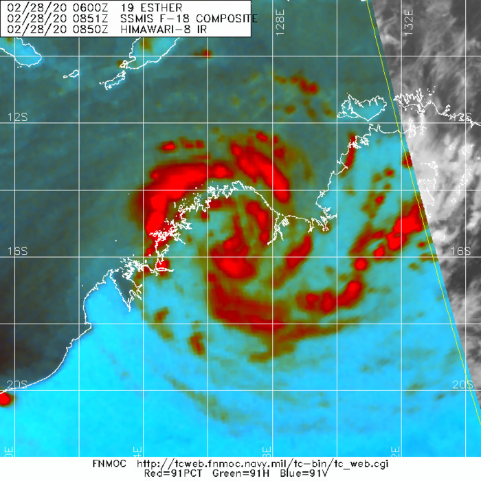 TC 20S(FERDINAND) and over-land TC 19P(ESTHER): 28/02 09UTC Update
