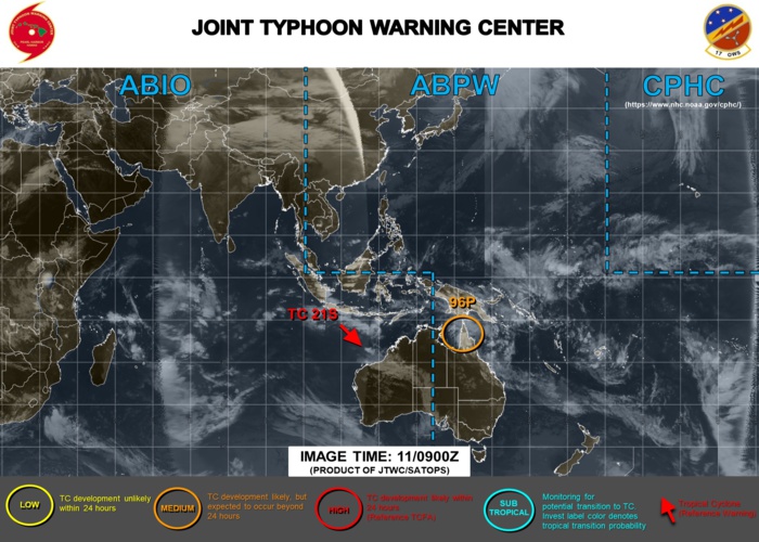94S is now TC 21S , 96P upgraded to Medium, 91S update at 11/06UTC 94S is now TC 21S , 96P upgraded to Medium, 91S update at 11/06UTC