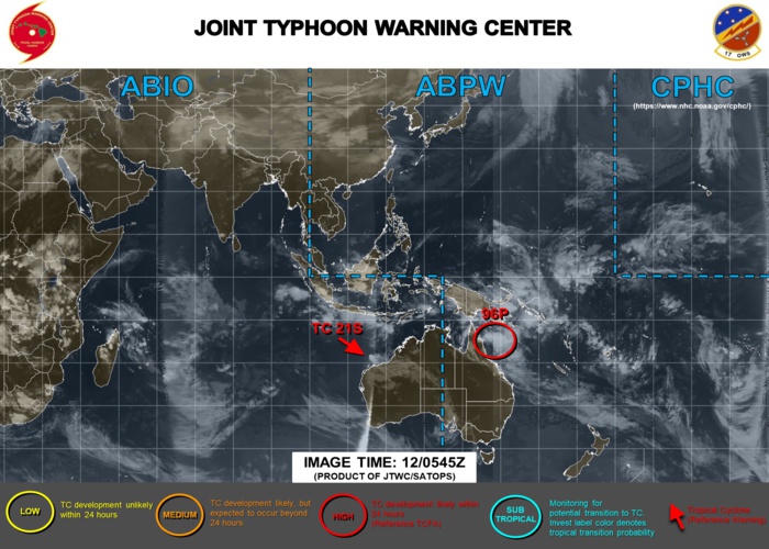 TC 21S, Invest 96P and Invest 91S: updates at 12/06UTC