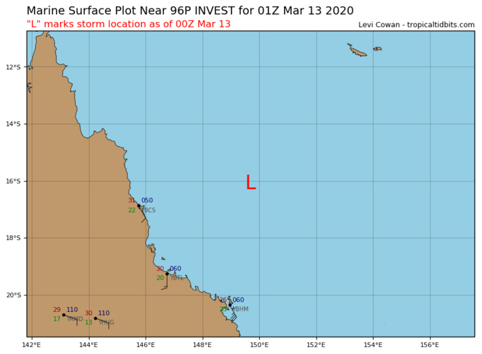 Overland TC 21S, Invest 96P and Invest 91S: updates at 13/03UTC