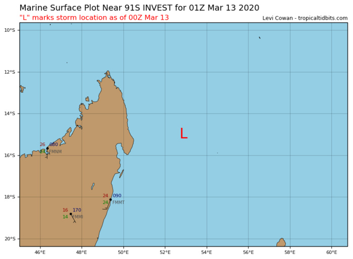 Overland TC 21S, Invest 96P and Invest 91S: updates at 13/03UTC