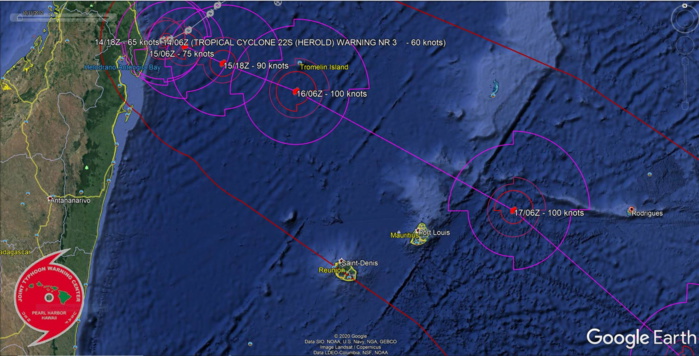 South Indian:TC 22S(HEROLD) is forecast to intensify quickly next 48h South Indian:TC 22S(HEROLD) is forecast to intensify quickly next 48h