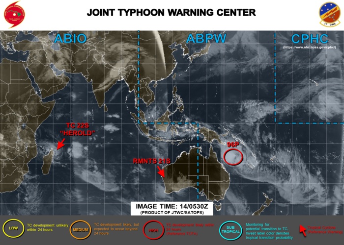 South Indian:TC 22S(HEROLD) is forecast to intensify quickly next 48h South Indian:TC 22S(HEROLD) is forecast to intensify quickly next 48h