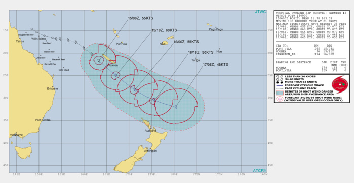 TC 22S(HEROLD): CAT 1 US and intensifying and TC 23P(GRETEL): updates at 15/09UTC