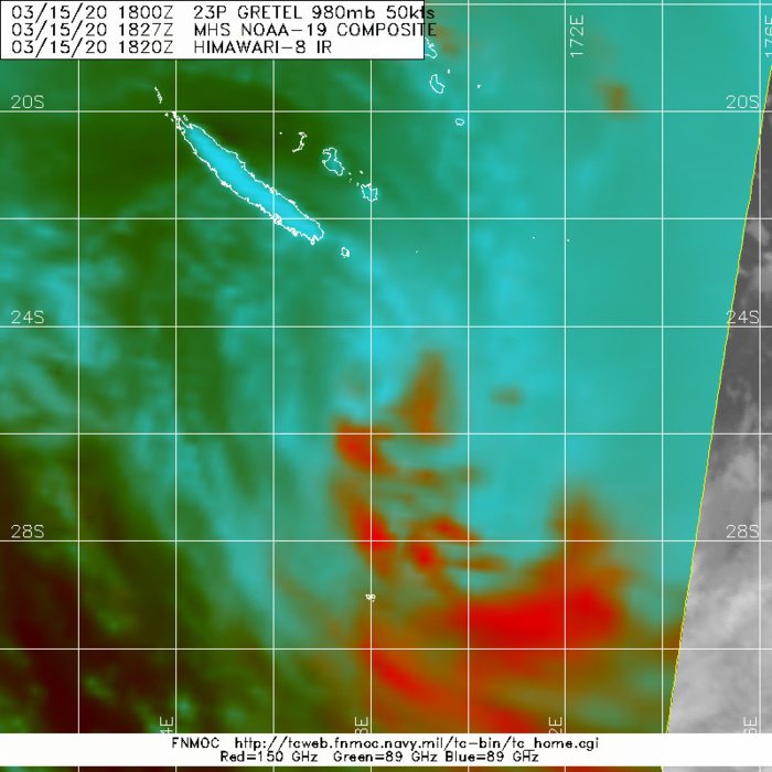 TC 22S(HEROLD): intensifying to CAT3 US within 24h, TC 23P(GRETEL): beginning ET transition