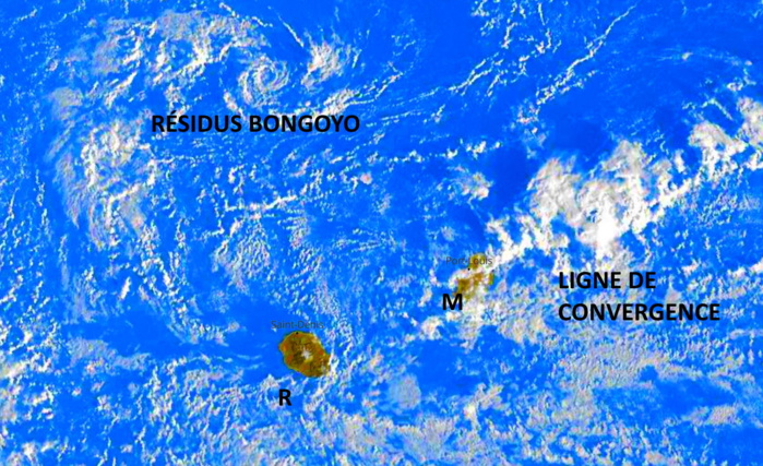 Les averses parfois à caractère orageux touchent MAURICE. La RÉUNION croise les doigts ce Mardi matin. PH