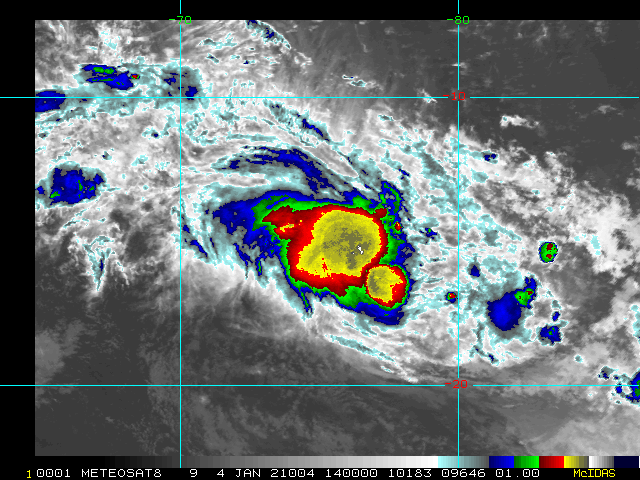 04/14UTC. THE AREA  OF CONVECTION ASSOCIATED WITH  INVEST  93S TO THE NORTHWEST HAS DISSIPATED OVER THE PAST TWO HOURS, AND  CONVECTION HAS STARTED TO FLARE OVER THE ASSESSED LOW-LEVEL  CIRCULATION CENTER OF TC 08S.