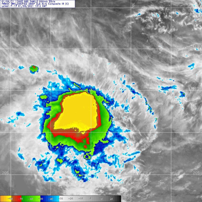06/1312UTC. DMSP. FLARING CONVECTION NEAR THE LOW LEVEL CENTER. IT HAS BEEN INCREASING RECENTLY. 06/1312UTC. DMSP. FLARING CONVECTION NEAR THE LOW LEVEL CENTER. IT HAS BEEN INCREASING RECENTLY.