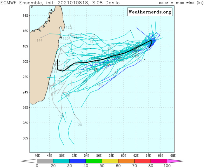 08/18UTC. THE EUROPEAN MODEL TRACKS A WEAK SYSTEM TO THE NORTH OF THE MAURITIUS/RÉUNION AREA