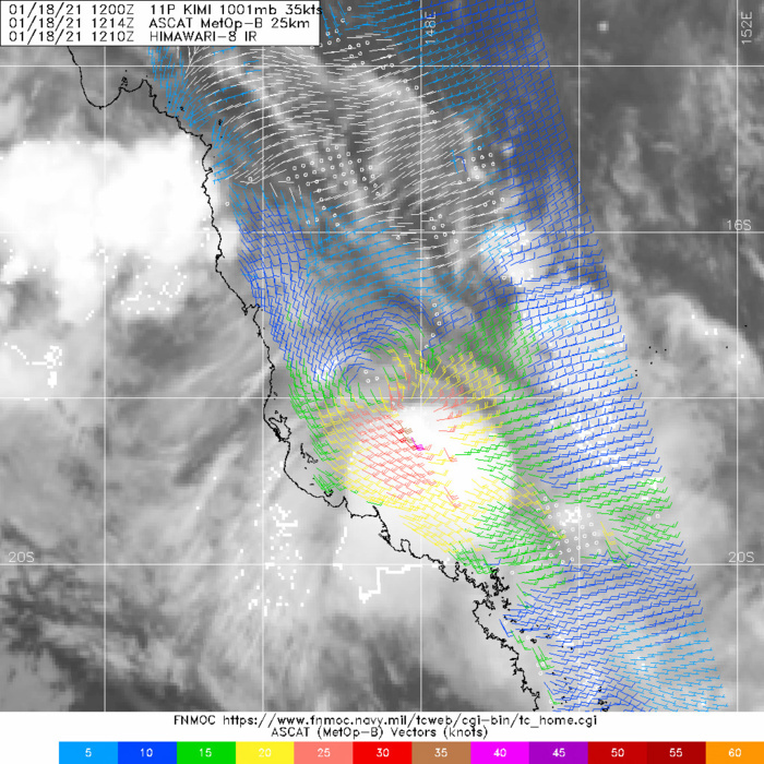 18/1214UTC. ASCAT- BULLSEYE IMAGE REVEALS A DEFINED  CIRCULATION, WHICH SUPPORTS THE INITIAL POSITION WITH GOOD  CONFIDENCE, WITH 20-25 KNOT WINDS OVER THE NORTHERN SEMICIRCLE AND  35-40 KNOT GRADIENT WINDS OVER THE SOUTHERN SEMICIRCLE. THIS IMAGE  SUPPORTS THE INITIAL INTENSITY ASSESSMENT OF 35 KNOTS AND ALSO  SUPPORTS THE ABRUPT EQUATORWARD TRACK CHANGE OVER THE PAST SIX  HOURS.