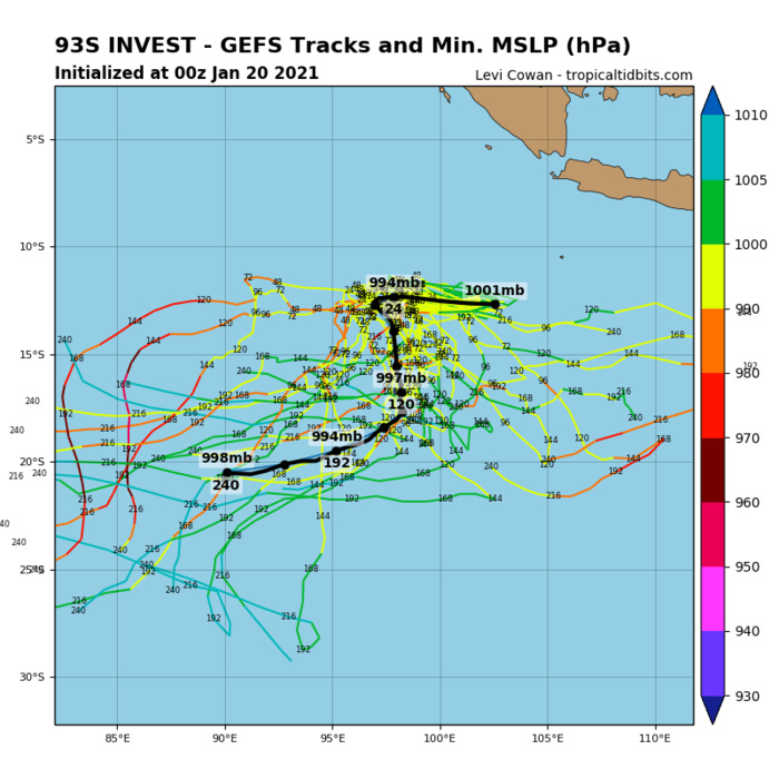 INVEST 93S. GFS DEPICTS DEVELOPMENT WITHIN 24/36H. INVEST 93S. GFS DEPICTS DEVELOPMENT WITHIN 24/36H.