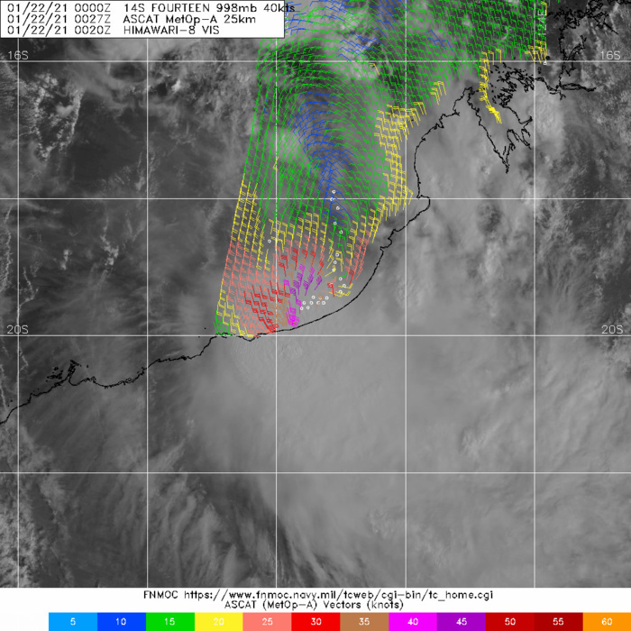 14S(NONAME).22/0027UTC. ASCAT DEPICTED A POORLY ORGANIZED SYSTEM BUT WITH 45KNOTS WINDS OFF THE WESTERN AUSTRALIAN COAST. 14S(NONAME).22/0027UTC. ASCAT DEPICTED A POORLY ORGANIZED SYSTEM BUT WITH 45KNOTS WINDS OFF THE WESTERN AUSTRALIAN COAST.