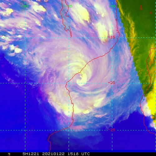 22/1518UTC. THE EYE WAS LESS DEFINED COMPARED TO THE IMAGERY ABOVE 3 HOURS LATER. CORE CONVECTION WAS LESS INTENSE AND LESS TIGHT COMPARED TO THE IMAGERY ABOVE.