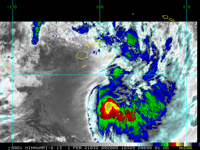 15P(ANA). 01/0920UTC.ANIMATED MULTISPECTRAL SATELLITE  IMAGERY DEPICTS AN EXPOSED, BROAD LOW-LEVEL CIRCULATION CENTER  (LLCC) WITH DEEP CONVECTION SHEARED TO THE SOUTHEAST AND A LARGE  REGION OF STRATOCUMULUS (COOLER, DRIER, MORE STABLE AIR) ADVECTING  OVER THE WESTERN SEMICIRCLE. A 010425Z SSMIS 37GHZ MICROWAVE IMAGE  REVEALS SHALLOW BANDING WRAPPING AROUND THE EASTERN AND SOUTHERN  SEMICIRCLES OF A DEFINED LLCC, WHICH SUPPORTS THE INITIAL POSITION  WITH GOOD CONFIDENCE.
